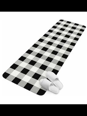 Buffalo Check Black & White Runner Rug